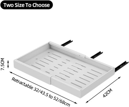 GENERIX Pull-Out Cabinet Organizer – 1-Tier Adjustable Sliding Drawer, Under Sink Storage Rack for Kitchen, Pantry & Bathroom – Heavy-Duty Space-Saving Organizer (White)