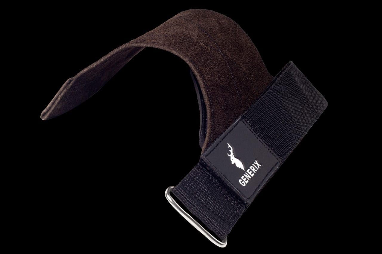 leather weightlifting wrist straps – dual-layer cowhide, heavy duty support for deadlifts & pulls – black gym wrist support straps