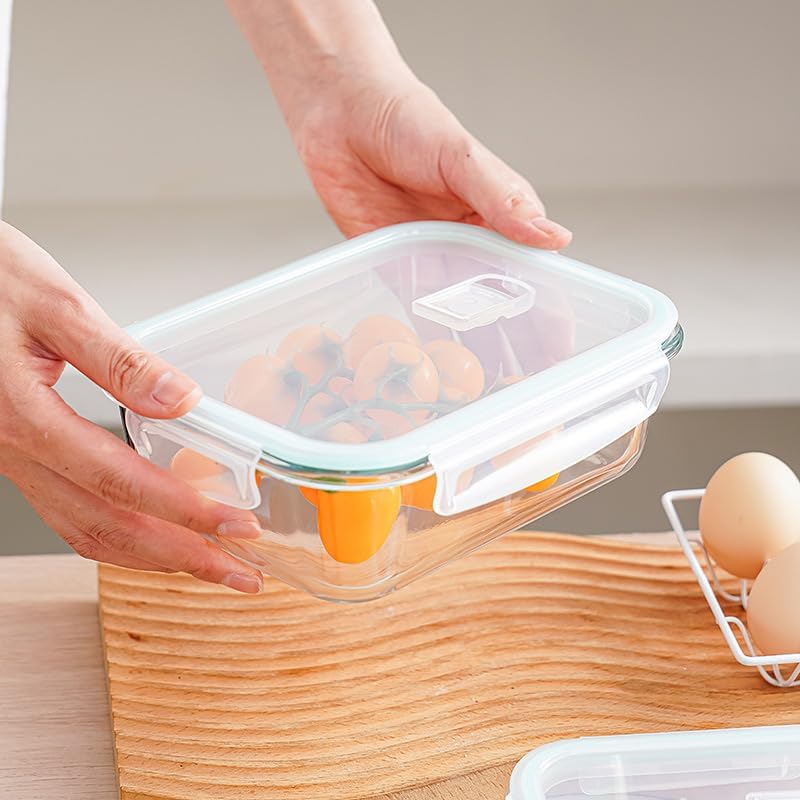 glass food storage containers with lids – airtight & bpa-free – stackable meal prep containers – oven, microwave, freezer & dishwasher safe