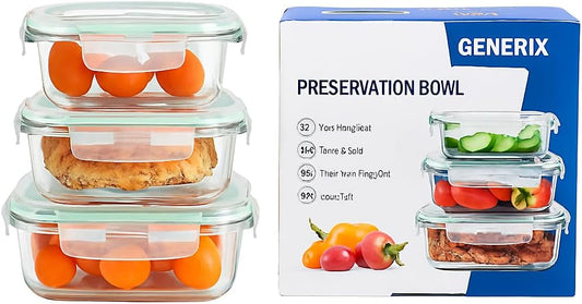Glass Food Storage Containers with Lids – Airtight & BPA-Free – Stackable Meal Prep Containers – Oven, Microwave, Freezer & Dishwasher Safe