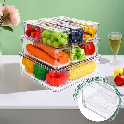 GENERIX Fridge Organisers Set of 10 – Stackable BPA-Free Clear Storage Containers with Lids – Fruit, Vegetable & Food Storage for Fridge – Keep Food Fresh and Organized