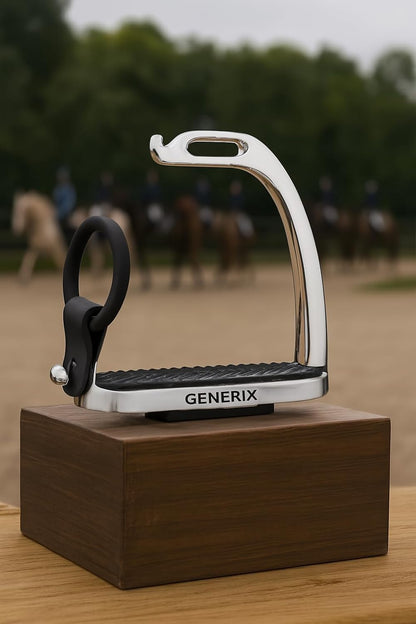 Horse Riding Safety Stirrups-Anti-Slip Equestrian Stirrups for English Saddle-Durable Lightweight Metal with Black Accents-Comfortable Foot Support for Adult Riders💥2 FREE SAFETY ACCENTS💥