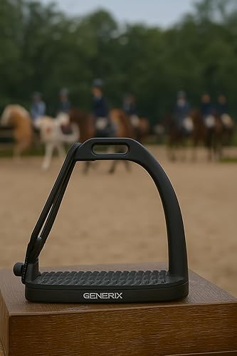 Horse Riding Safety Stirrups-Anti-Slip Equestrian Stirrups for English Saddle-Durable Lightweight Metal with Black Accents-Comfortable Foot Support for Adult Riders💥2 FREE SAFETY ACCENTS💥