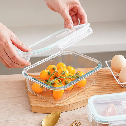 Glass Food Storage Containers with Lids – Airtight & BPA-Free – Stackable Meal Prep Containers – Oven, Microwave, Freezer & Dishwasher Safe