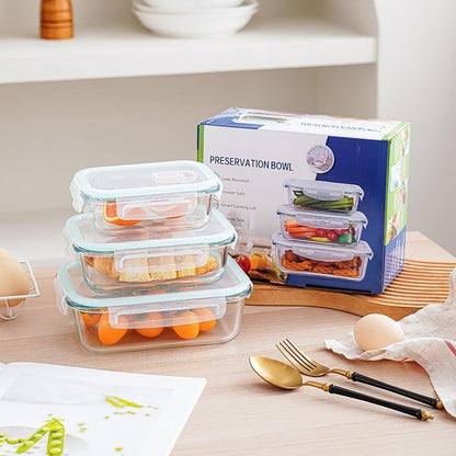 Glass Food Storage Containers with Lids – Airtight & BPA-Free – Stackable Meal Prep Containers – Oven, Microwave, Freezer & Dishwasher Safe